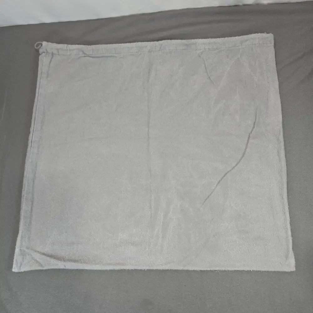 Brahmin Gray Velvet Flannel Drawstring Dust Bag White Block Logo 18x16
